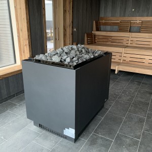 picture sauna oven eos kw bench slats wood panel profile wood assembly construction facility wellness sea time wave pool u spa buesum fire ice sauna group